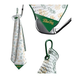 Blue Tees Golf Magnetic Microfiber Towel w/ Groove Cleaner & Bag Buckle 18"x 18"